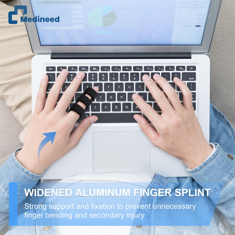 2pcs Trigger Finger Splint & 2pcs Finger Ice Pack，Thumb Splint & finger sleeves For Injuries Cold For Pain Relief Injuries, Arthritis, Sprains,Gel Freeze Sleeve Fit Index, Middle, Thumb, Ring（Black2+2） Black+Black