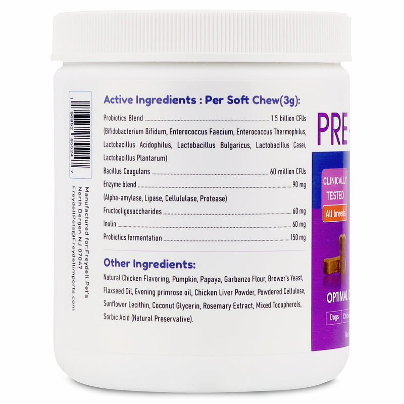 FREYDELL Pets Probiotics for Dogs Dog Upset Stomach Relief Dog probiotic, Fiber Supplement for Dogs, Yeast Infection Treatment for Dogs & Dog Diarrhea Medication, Probiotic for Dogs of All Ages. - PawsPlanet Australia