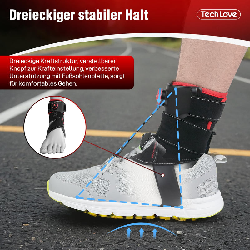 [Australia] - Tech Love AFO Foot Lifter Orthosis - Patented Foot Lifter to Support Walking with Shoes, Cramp and Ankle Sprain Prevention, Unisex | Left foot 