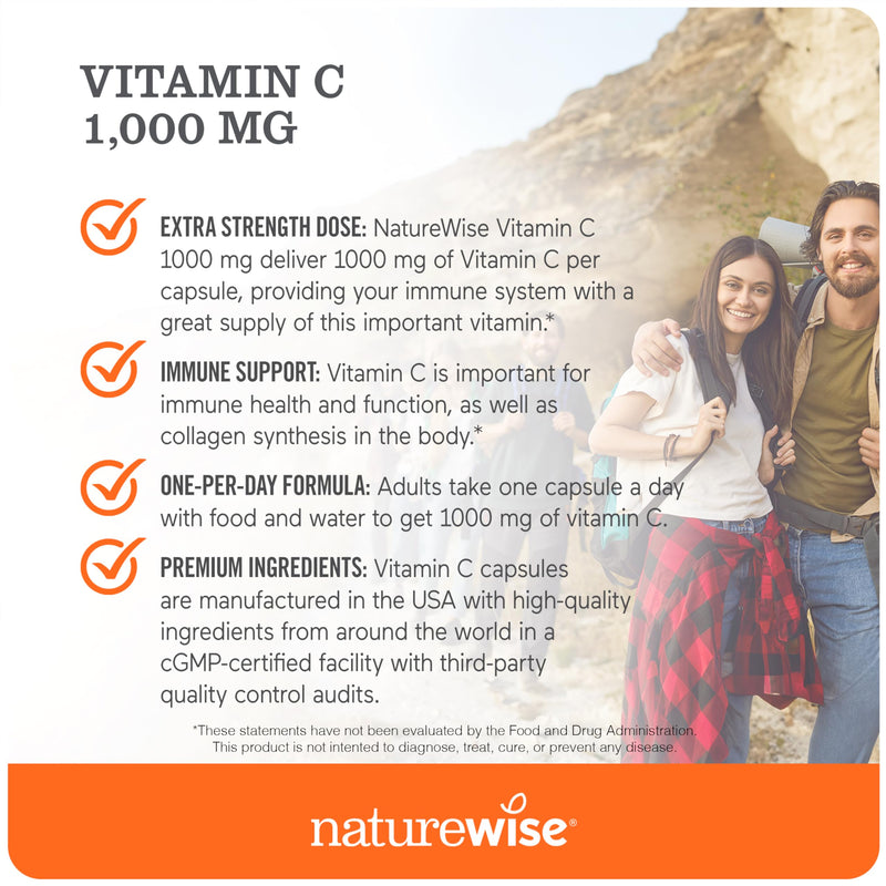 NatureWise Vitamin D3 5000IU (125mg) 360 Count + Vitamin C 1000mg Capsules 120 Count - Bundle for Daily Immune & Heart Health - Gluten Free, Non-GMO, Halal Gelatin
