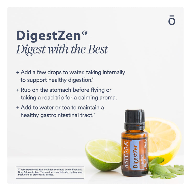 doTERRA DigestZen 15ml - Pure Essential Oil Digestive Blend with Peppermint, Ginger and Other Natural Oils to Help Reduce Gas, Indigestion and Upset Stomach 0.51 Fl Oz