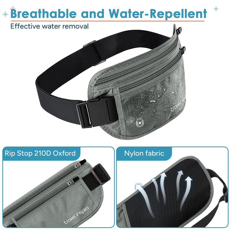 travel inspira Slim Anti-Theft RFID Blocking Travel Money Belt & Passport Holder -Luggage Scale