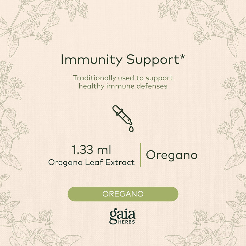 [Australia] - Gaia Herbs Oregano Leaf - Immune Support Herbal Supplement - with Oregano Leaf Extract - Certified Organic - 1 Fl Oz (23 Servings) 
