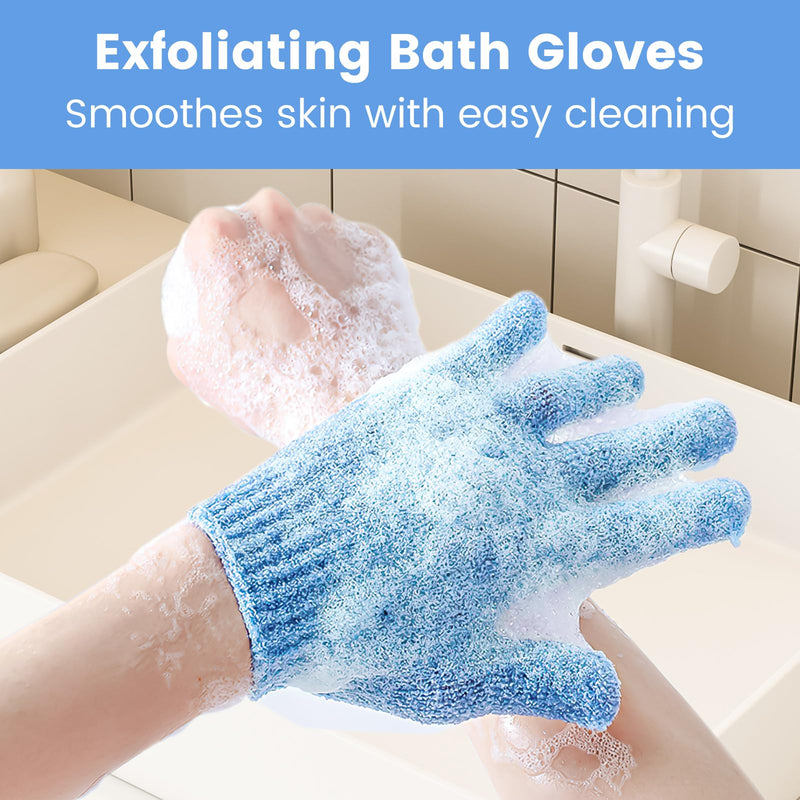 [Australia] - Pack of 2 peeling gloves, washing gloves, exfoliating gloves, body shower gloves, massage peeling gloves, gloves for body and face with hooks - red, 3 pieces 