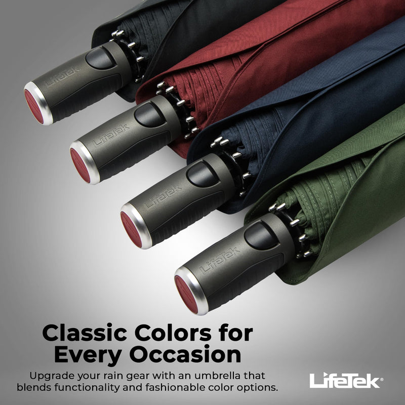 Premium Travel Umbrella - Windproof & Compact for Men & Women, Automatic Open Close, Fits in Purse Laptop Bag or Backpack, Strong Frame for Heavy Rain & Sun UV Protection 45 Inch Green FX2 Double Canopy