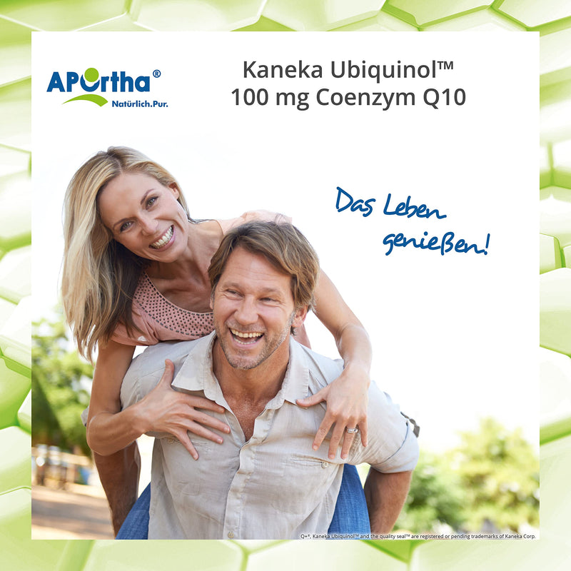 [Australia] - APOrtha Kaneka Ubiquinol Coenzyme Q10 100 mg 60 capsules I CoQ10 capsules high dose 100 mg I High bioavailability thanks to bioactive ubiquinol I 2-fold patented raw material I Daily dose 1 capsule 