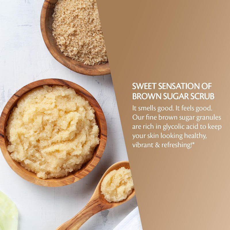 [Australia] - Brown Sugar Scrub Face Foot & Body Exfoliator Infused with Collagen and Stem Cell Exfoliating Salt Body Scrub for Toning Skin Cellulite Skin Care, 12oz by M3 Naturals Brown Sugar 