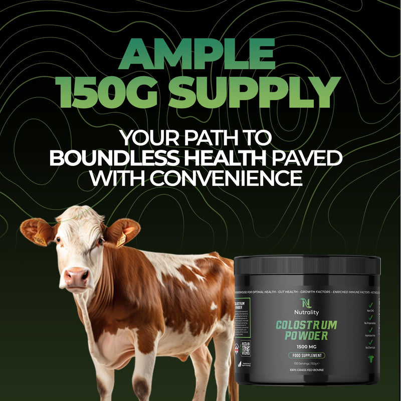 100% Bovine Colostrum Powder 1500mg | Gut Health | 100 Servings | Gut Health & Immune Support | Colostrum Supplement Men & Women | Gut Health Energy, Gut Repair & Human Parasite Detox