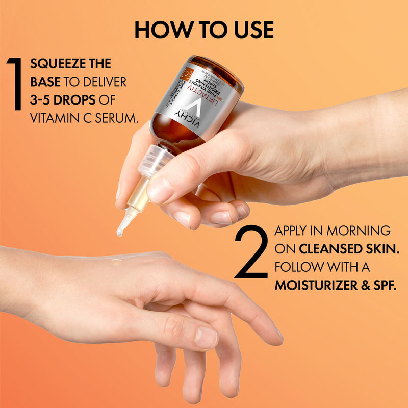 Vichy LiftActiv Vitamin C Serum For Face, Brightening Serum With Pure Vitamin C + Hyaluronic Acid + Vitamin E, Reduces Fine Lines, Smooths Skin Texture, Improves Radiance, Anti Aging Face Serum - New Version (16% Vitamin C) 0.67 Fl Oz (Pack of 1)