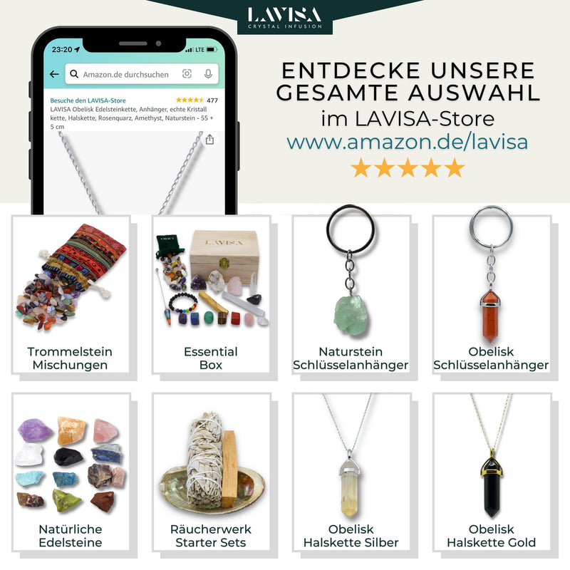 [Australia] - LAVISA Premium Healing Stones Gemstone Set | Gemstones crystals as decoration or for water treatment | 100% natural stones mineral stones | Basic mixture of gemstone water (agate slices) agate slices 