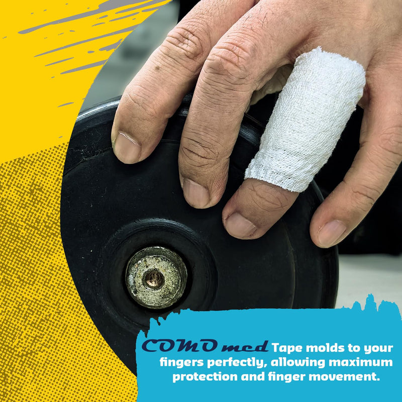 Athletic Grip Tape - Weightlifting Thumb Tape, Hook Grip Tape 4-Pack for Powerlifting, Cross Training (1.5in x23ft White) 4 rolls