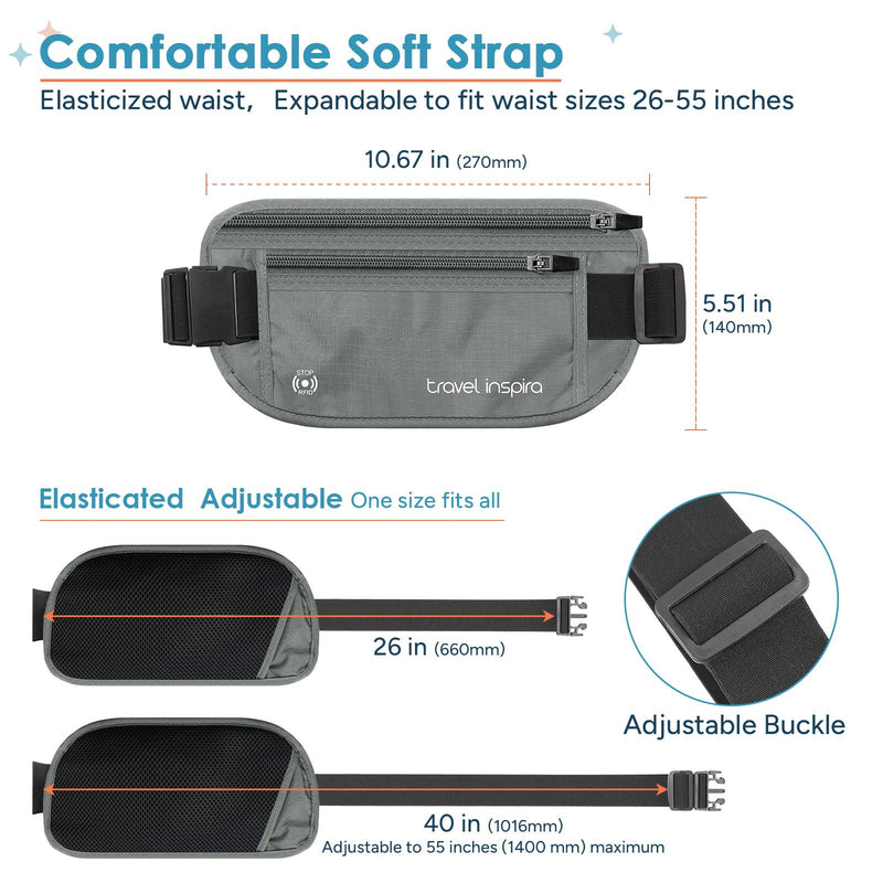 travel inspira Slim Anti-Theft RFID Blocking Travel Money Belt Luggage Scale, Portable Digital Hanging Baggage Scale