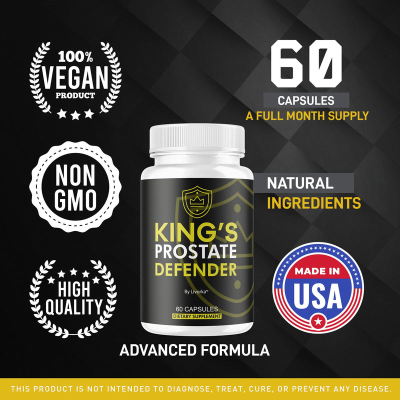 (2 Pack) Kings Prostate Defender Capsules - Official Kings ProstateDefender Pills Advanced Supplement Support, All Natural Formula for Overall Health & Wellness Reviews, 120 Capsules for 2 Months