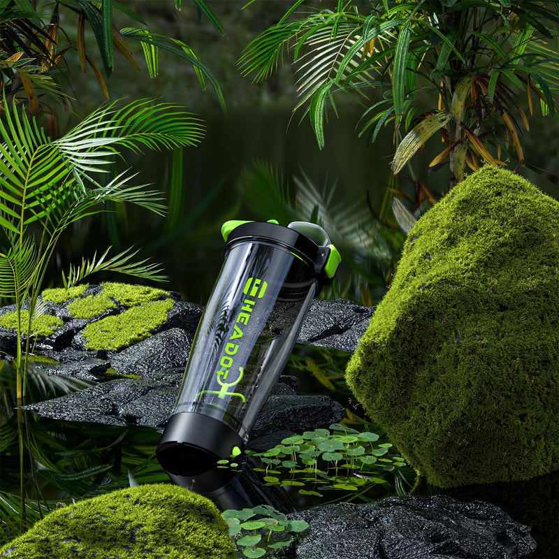 [Australia] - HeaDot Electric Protein Shaker Bottle Shaker Cup for Protein Shakes and Meal Replacement Shakes 680ml Rechargeable Type C Blender Bottles Made of Tritan BPA Free Dark Green 