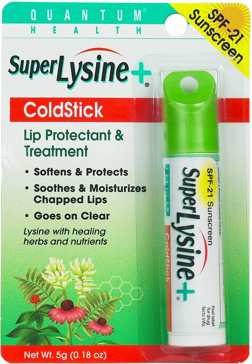 Quantum Super Lysine and Cold Stick Tube Lip Protector and Cold Sore Treatment - 0.18 oz