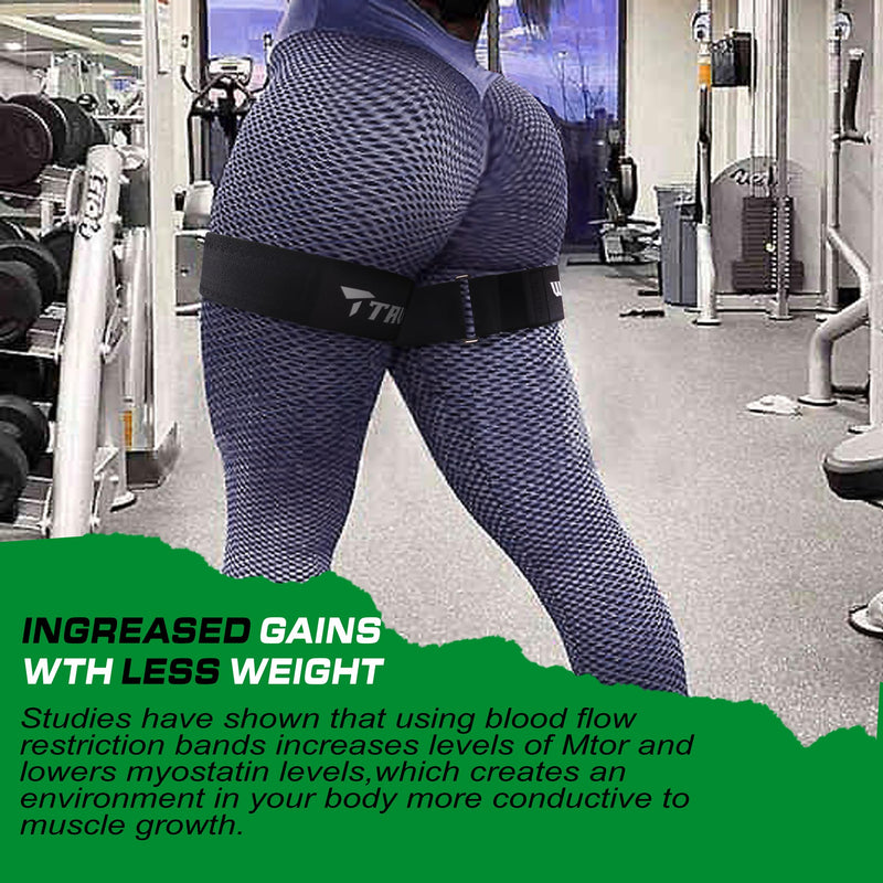 [Australia] - Occlusion Bands for Women Glutes & Hip Building, Blood Flow Restriction Bands BFR Bundle Booty Bands, Best Fabric Resistance Bands for Exercising Your Butt, Squat, Thigh, Fitness Black 