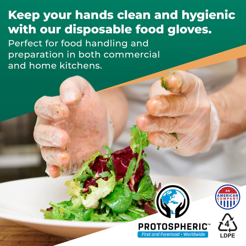 [Australia] - Disposable Gloves for Food Prep - Super Poly Kitchen Grade Food Safe Gloves - Perfect for Cooking and Serving Medium (Box of 100 units) 