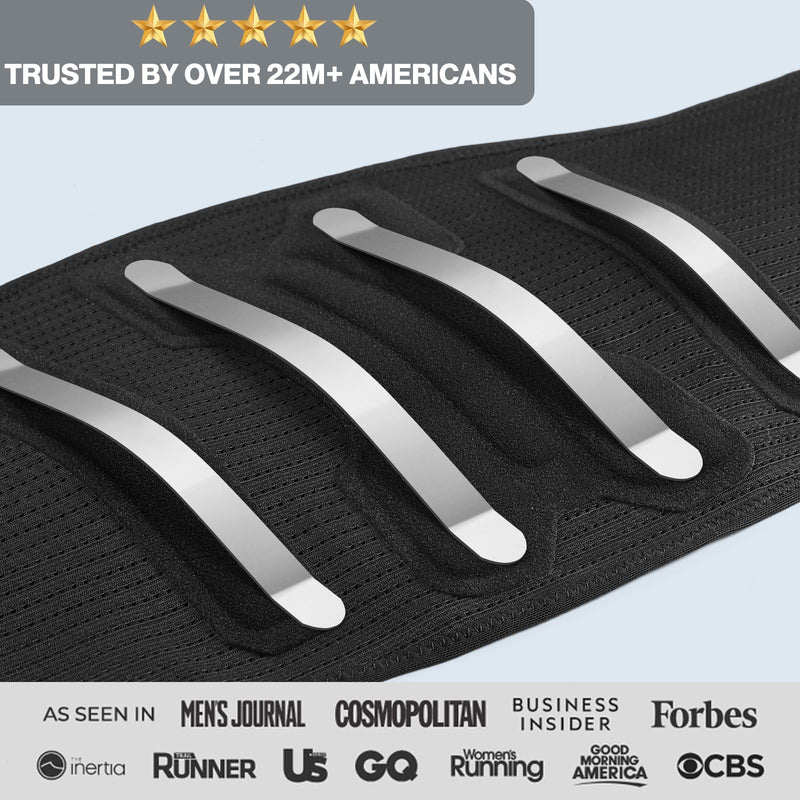 [Australia] - NEENCA Back Brace for Lower Back Pain Relief with Bionic Support System, Lumbar Support Belt for Women&Men with Lumbar Pad, Breathable 3D Knit Fabric for Herniated Disc, Sciatica, Scoliosis... -Black Large Black-Single 