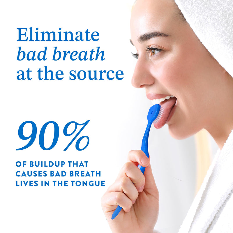 [Australia] - Soft Bristle Tongue Brush for Adults (1 Pack), Reduce Bad Breath & Improve Oral Hygiene, Tongue Scraper Brush Ergonomic Handle & Protective Cap, Tongue Cleaner for Adults, Tongue Scraper for Adults 1 pack 