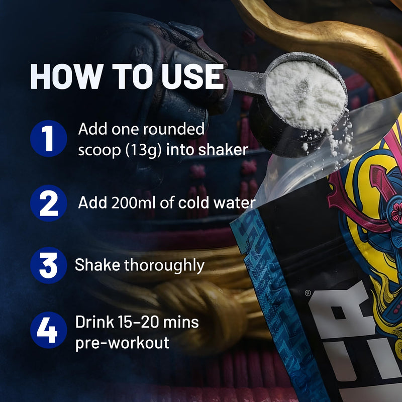 Never Count REPS Sour Blue Razz Pre Workout - 130g Pouch (10 Servings) - Energy Drink Powder with Caffeine, Citrulline, Beta Alanine & More - Controlled Stim Energy - Performance Supplement Sour Blue Raspberry 10 Servings