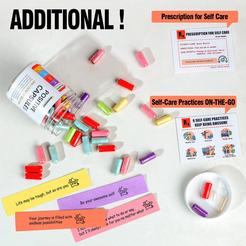 [Australia] - Positive Messages in a Bottle (60+ Positive Affirmations),Self Care Gifts for Women Men Stress Relief Get Well Soon,Self Care Kit Pre-Written Daily Messages for Relaxation,Inspiration 