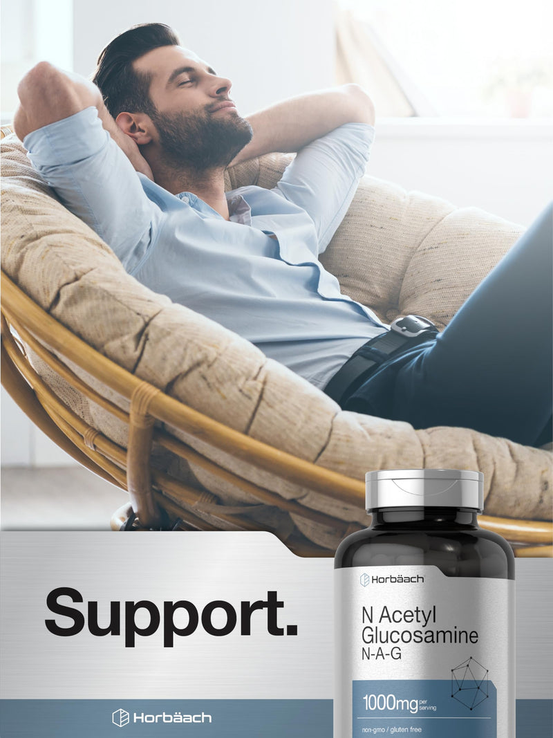 [Australia] - Horbaach N-Acetyl Glucosamine 1000 mg | 120 Capsules | N-A-G Supplement Pills | Non-GMO & Gluten Free 