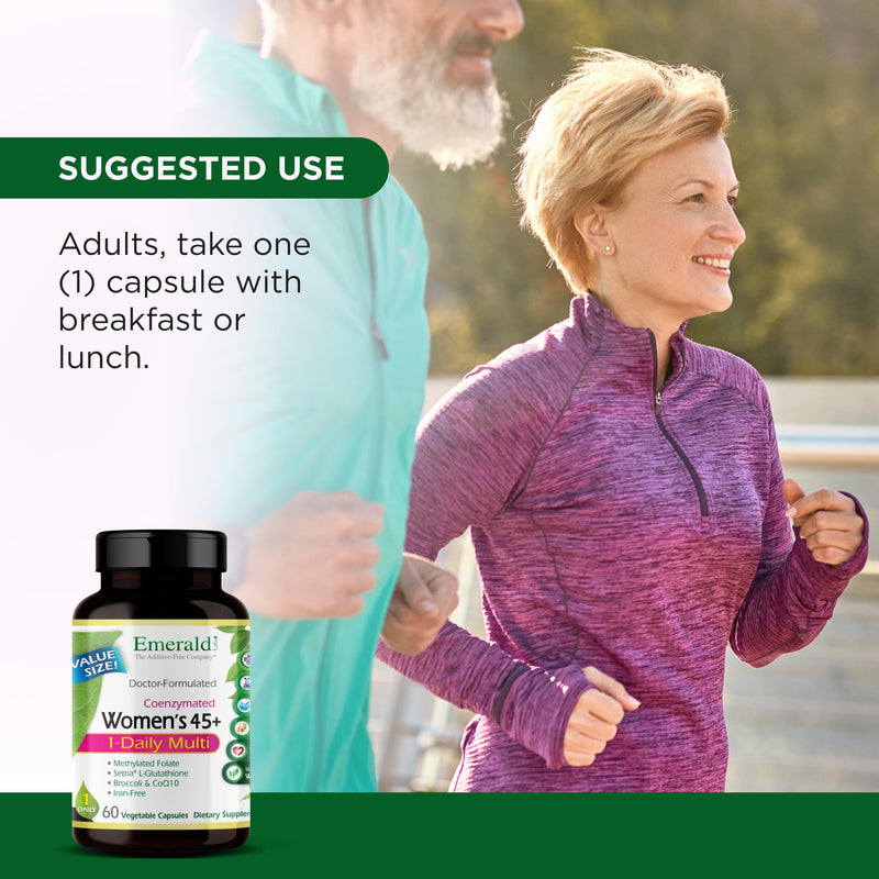 EMERALD LABS Women's 45+ 1-Daily Multi - Complete Multivitamin for Comprehensive Support, Bone & Heart Health* - Designed for Women 45+ - Gluten-Free & Vegetarian- 60 Vegetable Capsules 60 Count (Pack of 1)