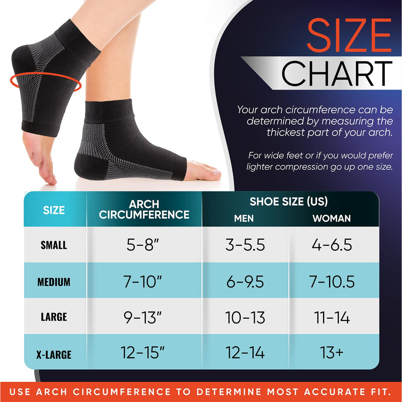 [Australia] - Compression Socks for Plantar Fasciitis, Achilles Tendonitis Relief - (1 Pair) Ankle Compression Sleeve for Heel Spurs, Foot Swelling & Fatigue - Arch Support Brace for Everyday Use Black Medium 