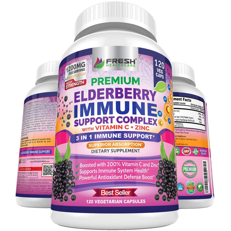 FRESH HEALTHCARE Moringa and Elderberry Immune Support Complex - Bundle