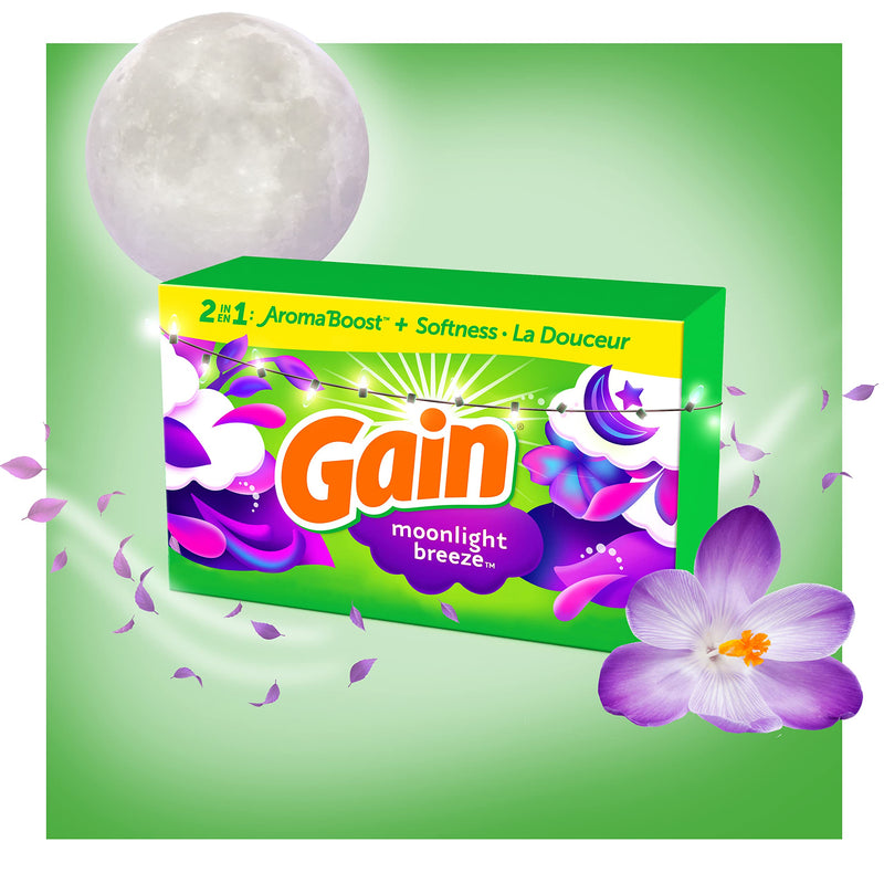 [Australia] - Gain Dryer Sheets Laundry Fabric Softener, Moonlight Breeze, 240 Count 240 Count (Pack of 1) 