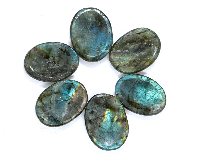 [Australia] - Labradorite Worry Stone Crystals and Healing Stones - Worry Stones for Stress Relief Gifts - Piedra Crystal Fidget for Meditation, Calming, Relaxation - Unique Stocking Stuffers and Birthday Gifts for Women, Men Labradorite 