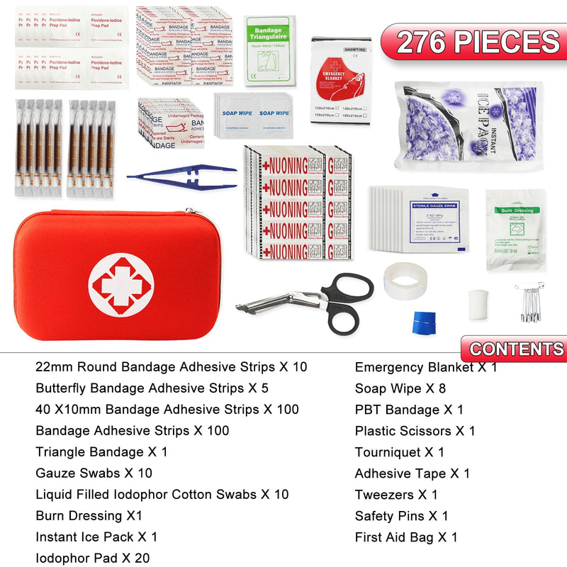 [Australia] - 276PCS First Aid Kit Home Car Camping Hiking Emergency Supplies Small Compact Lovely Bag for School Outdoor, Basic Outdoor Essentials Survival Kit for Travel AMORNING 276Pcs 