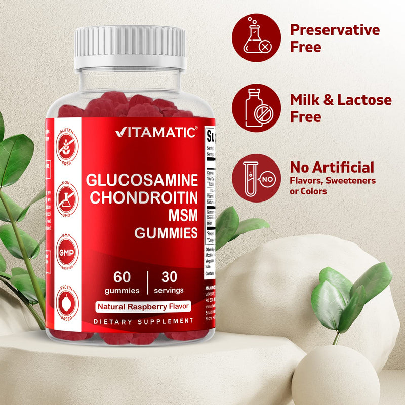 [Australia] - Vitamatic 2 Pack Glucosamine Chondroitin Gummies with MSM & Vitamin E - Joint Support - 60 Pectin Based Gummies 