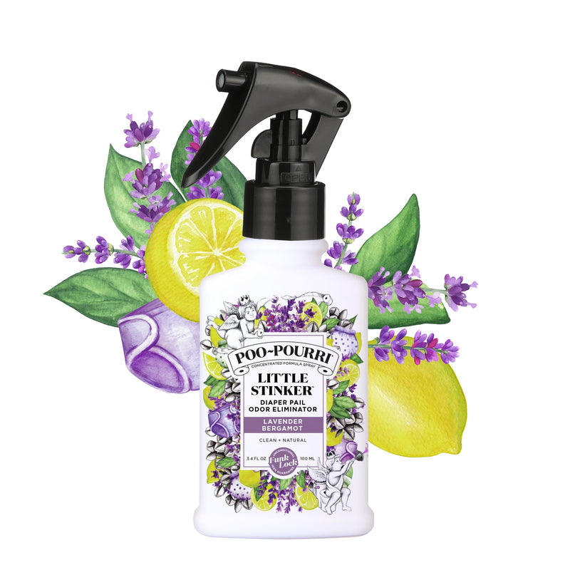 [Australia] - Baby-Pourri Little Stinker Diaper Pail Odor Freshener Spray, 3.4 Fl Oz - Lavender, Bergamot, Eucalyptus and Vanilla 
