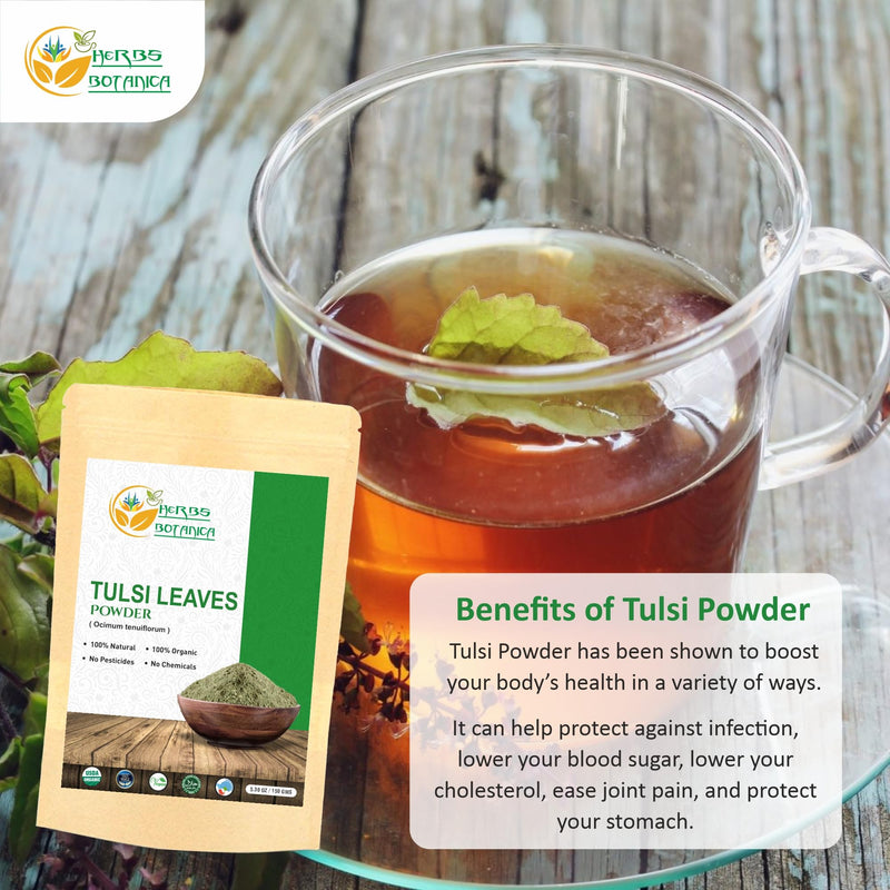 [Australia] - Tulsi Powder Organic Tulasi Holy Basil Tulsi Powder Ocimum Sanctum Vitality & Wellness - Pure, Natural, and Invigorating Boost Immunity Naturally 5.3 oz 