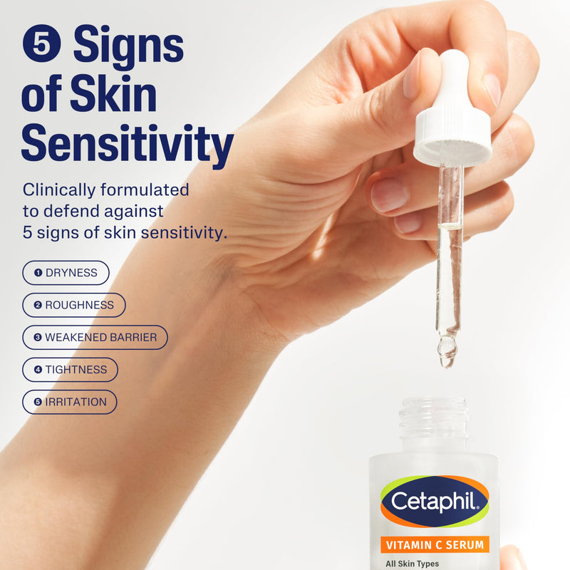Cetaphil Vitamin C Serum for Dark Spots, Niacinamide, Fragrance Free, 1 Fl Oz