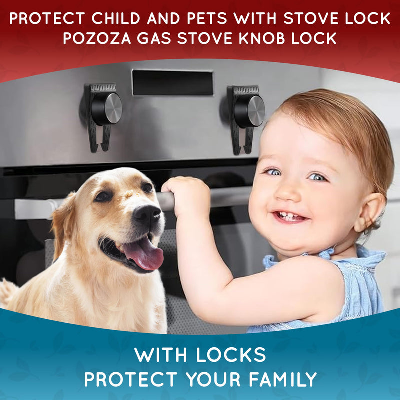 [Australia] - Stove Knob Safety Covers - Gas Stove Knob Locks & Oven Knob Covers for Child Safety, Baby Proofing Stove & Oven with Childproof Stove Knob Locks, Baby Proof Oven Lock, Gas Stove Child Safety Covers 