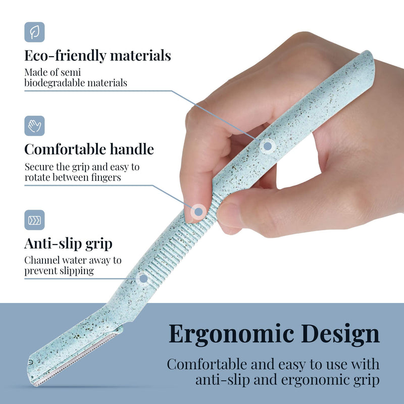 [Australia] - ennva Eyebrow Razor for Women | Dermaplane Facial Razor for Face | Hair Trimmer Face Razor for Body Use | Multipurpose Facial Hair Removal Disposable Blades Eyebrow Shaper Tool - 12pcs 