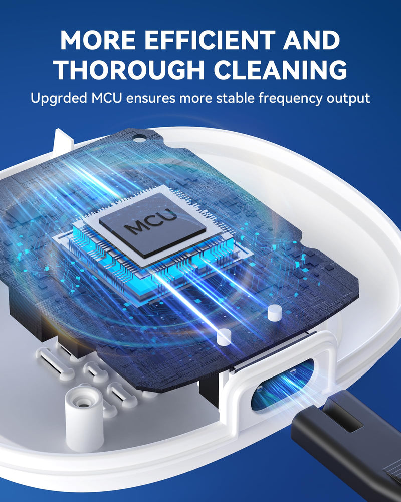 [Australia] - Retainer Cleaner with Upgraded MCU, 30W/45kHz Ultrasonic Frequency, 230ML Portable Retainer Cleaner Machine for Mouth Guards, Dentures, Night Guard, Aligner -White White 
