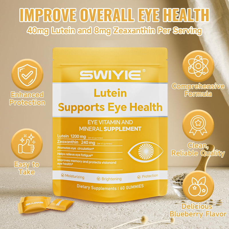 [Australia] - Lutein Gummies ‚Äì Eye Vitamin and Mineral Supplement with 20mg Lutein & 4mg Zeaxanthin ‚Äì Gummy Vitamins for Eye Health Support ‚Äì Naturally Flavored, 60 Gummies 
