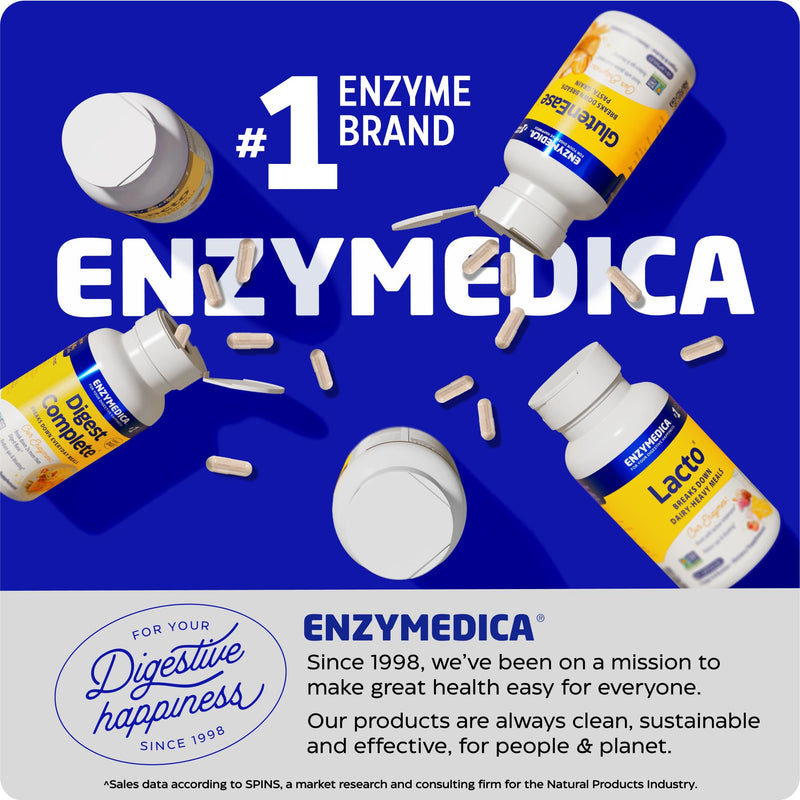 ENZYMEDICA - VeggieGest (60 Capsules) | Food Intolerance Digestive Enzymes Supplement | Digestive Enzymes Blend for Vegan, Vegetarian and Plant Based Diets, Nutrient Supplements, Gut Health Supplement