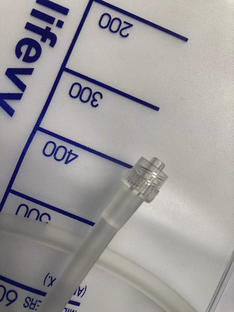 [Australia] - 600 ML Urine Drainage Bag, Drainage w/Clear Bag, Nephrostomy Bag,with 24" Silicone Tube,Twist Drain Valve (1 Pack) 1 
