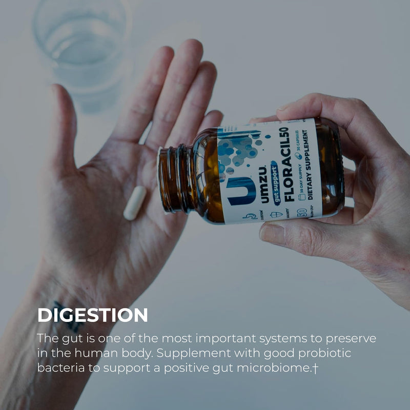 [Australia] - UMZU Floracil50 - 50 Billion CFU - Support Gut Health, Immune System & Digestion - With Lactobacillus reuteri, Lactobacillus rhamnosus & Bifidobacterium - 30 Day Supply - 30 Capsules 
