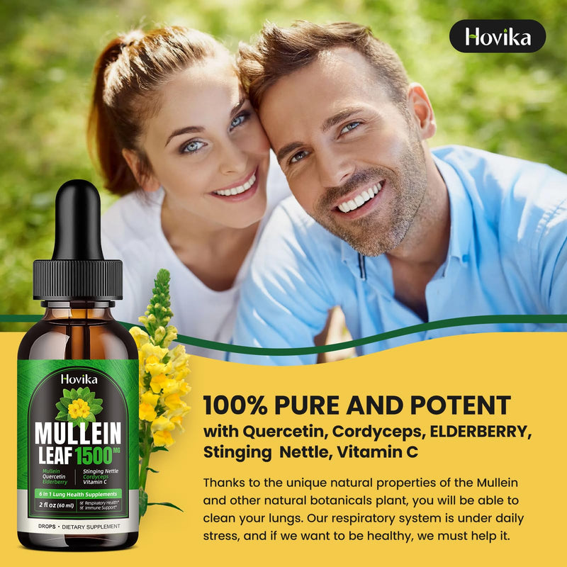 [Australia] - Mullein Drops for Lungs - Mullein Leaf Extract with Quercetin, Cordyceps, Elderberry, Stinging Nettle, Vitamin C, Support Lung Cleanse & Respiratory Function, Natural Supplement, 2 Fl Oz 