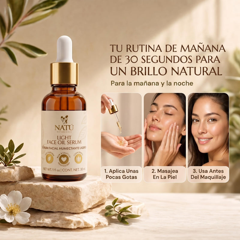 Hydrating Light Face Oil Serum for Oily & Combination Skin - 1 fl oz | No Buildup, No Clogs, No Greasy Feel - Facial Oils with Tea Tree, Coconut Oil & Vitamin E from Sweet Almond 1 Fl Oz (Pack of 1)