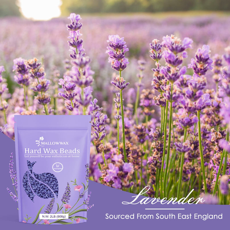[Australia] - Lavender - Wax Beads for Hair Removal - Natural & Hypoallergenic Formula - Stripless Refillable 2LB - Ideal for At-Home Use and Sensitive Areas Lavender- 2 LB 