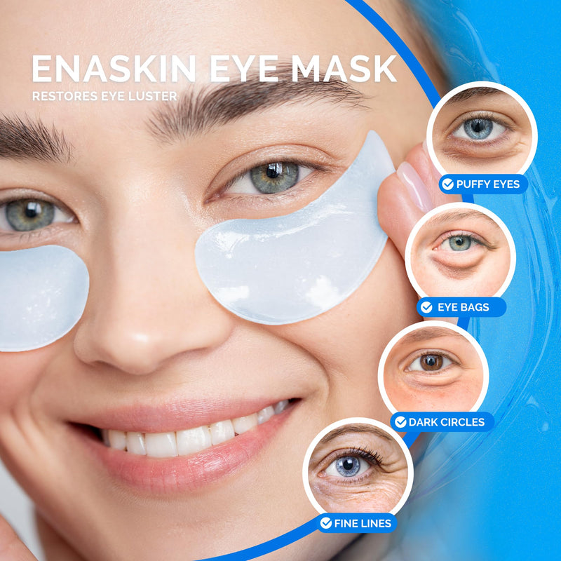 [Australia] - Enaskin Naturals Under Eye Patches for Dark Circles: 30 Pairs Retinol Collagen Eye Gels Mask - Reduce Wrinkles Puffy & Bags - Skin Treatment Pads - Anti Aging Moisturizer For Women (Blue) Blue 