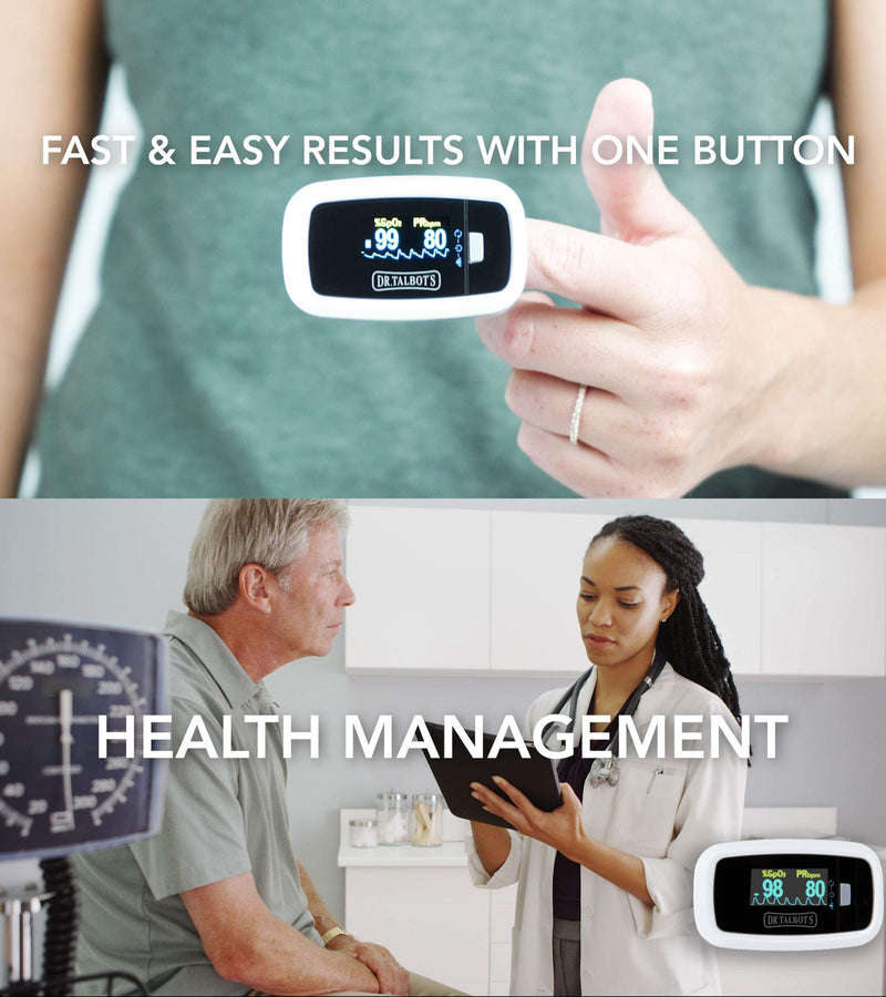 [Australia] - Dr. Talbot's Pulse Oximeter with Lanyard and Travel Pouch, White And Gray 