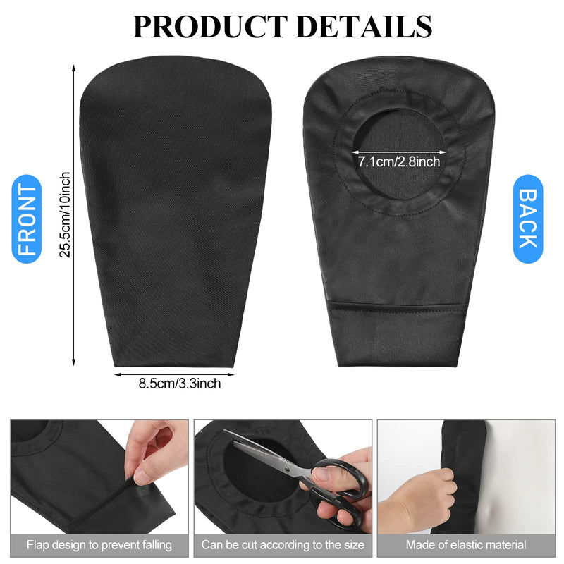 [Australia] - 4 Pcs Black Ostomy Bag Cover Ostomy Pouch Cover Odor Control Stretchy Bag Cover Washable Pouch Liner for Women Men Lightweight Care Protector Protective Bag (2.8 Inch Diameter) 2.8 Inch Diameter 