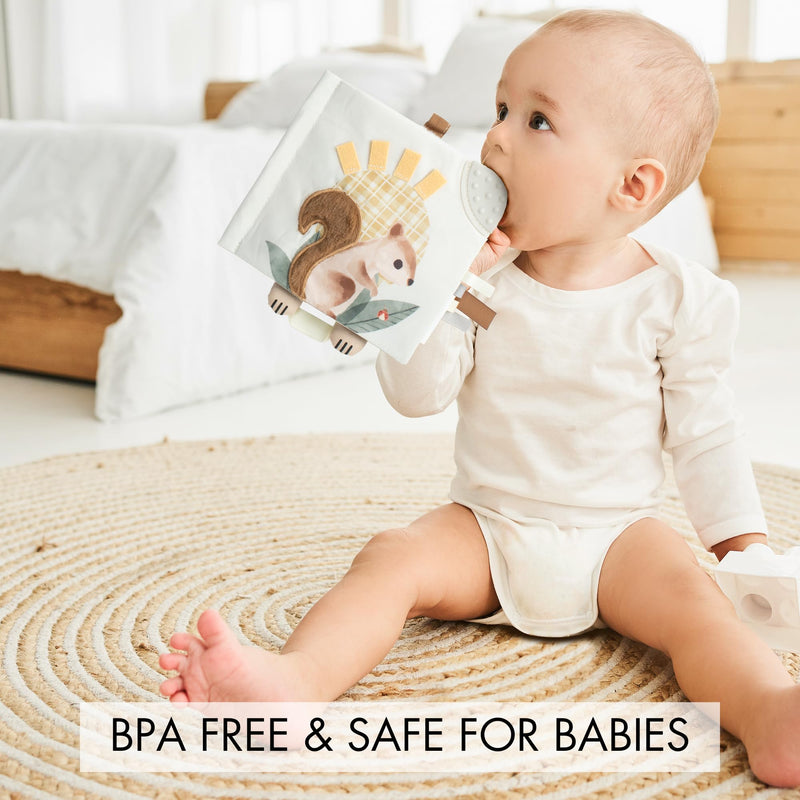 [Australia] - ZICOTO Soft Baby Book with Touch and Feel Pages - Cute Sensory Book for Babies 0-6 Months with Textured Animals, Mirror & Crinkle Paper - The Perfect Toy for Baby Showers Or as a Newborn/Infant Gift 